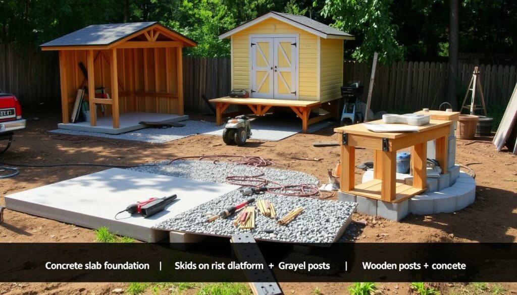 woodworking shed foundation types