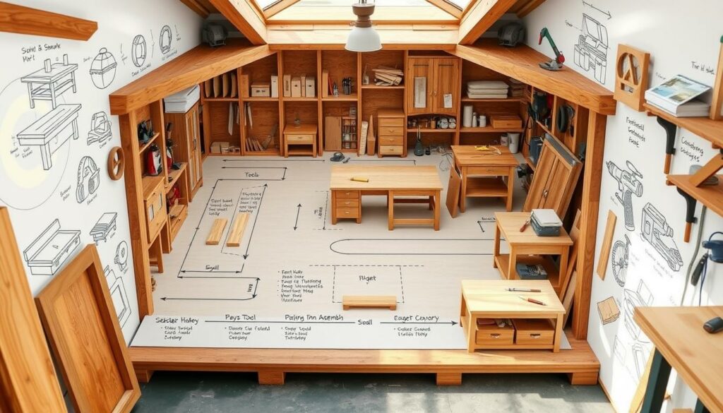 woodworking shed layout planning